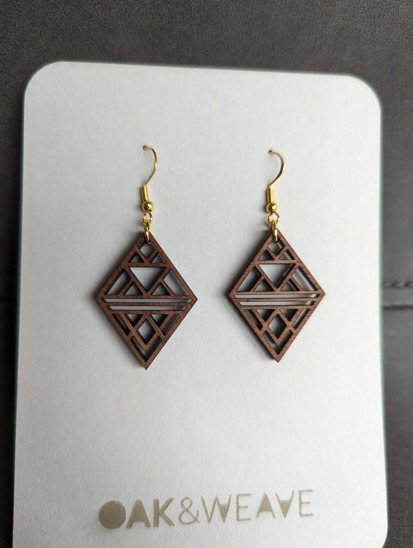 Aztec Geometric - Hand-made Wooden Earrings