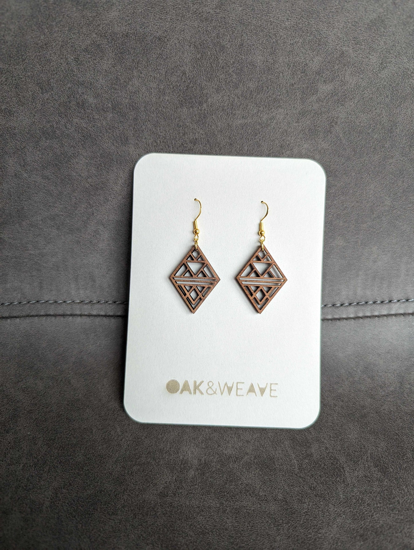 Aztec Geometric - Hand-made Wooden Earrings