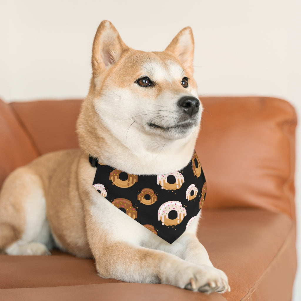 Donuts // Black - Pet Bandana Collar