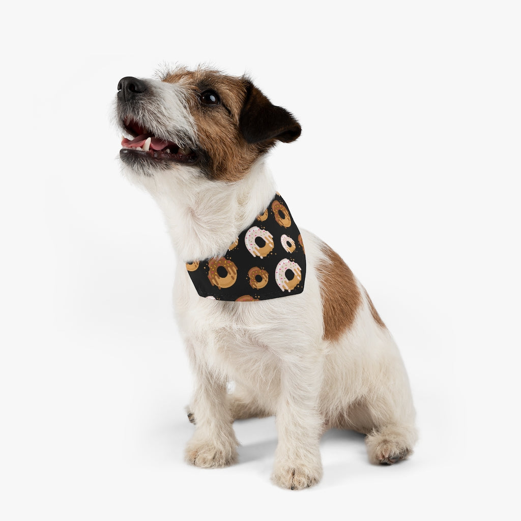 Donuts // Black - Pet Bandana Collar