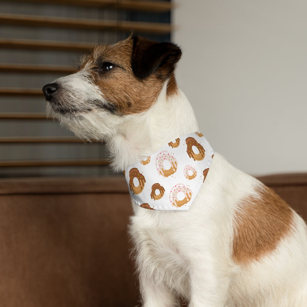 Donuts // White - Pet Bandana Collar