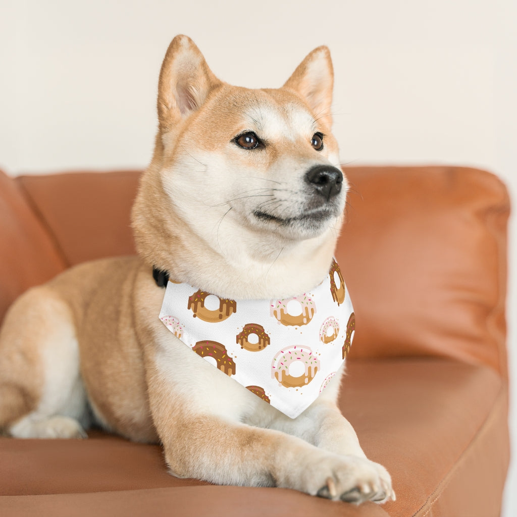 Donuts // White - Pet Bandana Collar