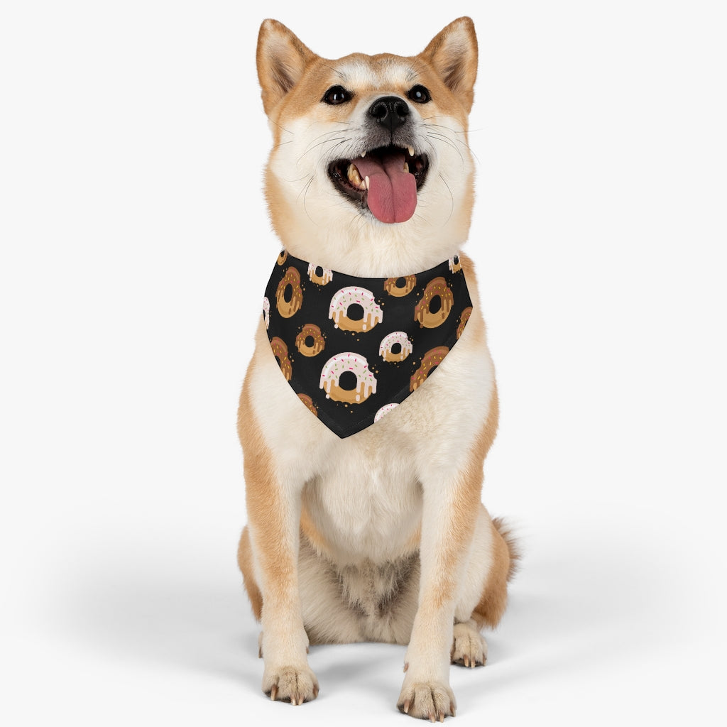 Donuts // Black - Pet Bandana Collar