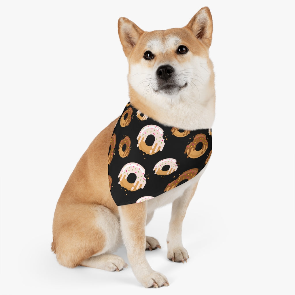 Donuts // Black - Pet Bandana Collar