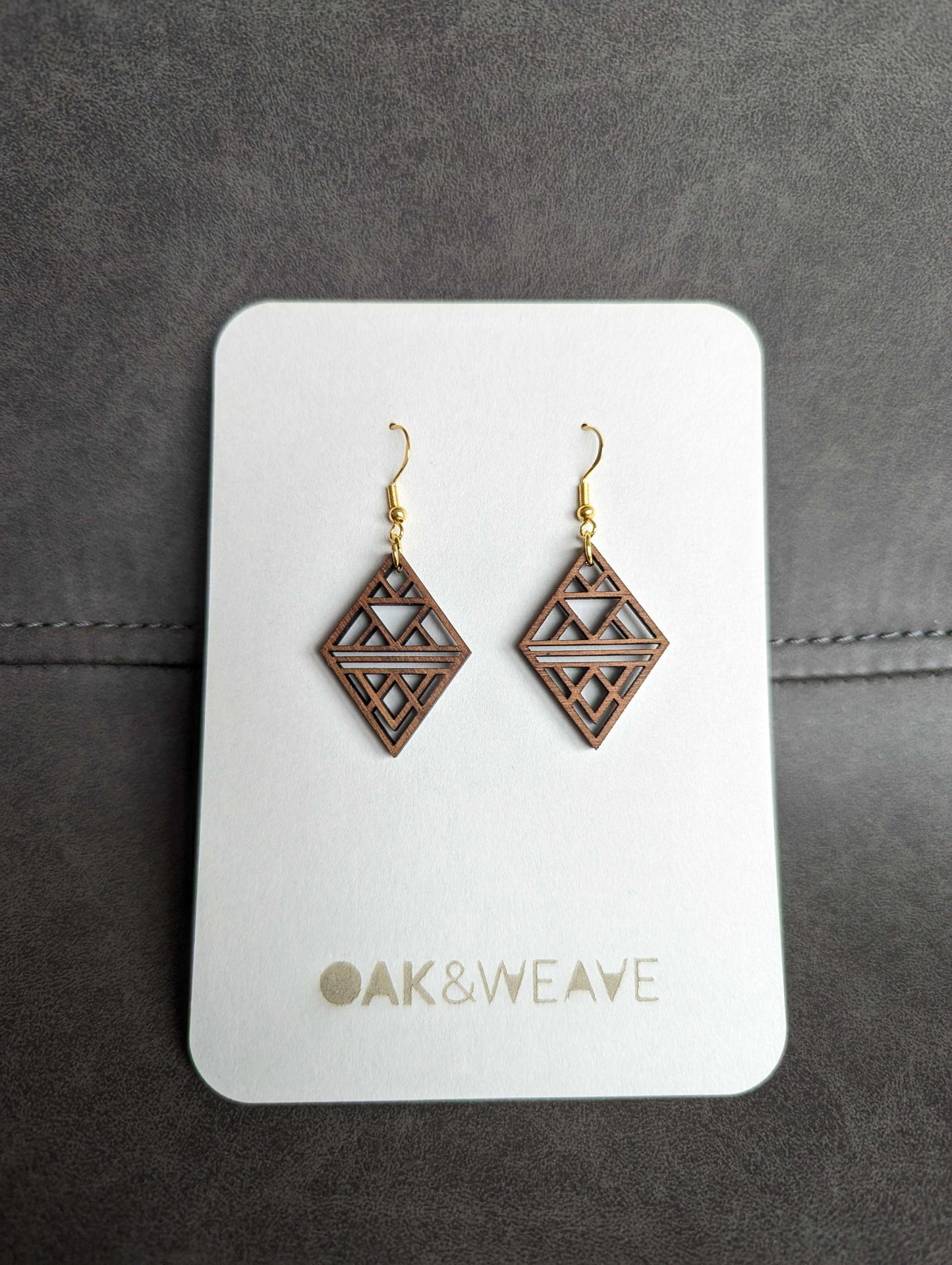 Aztec Geometric - Hand-made Wooden Earrings