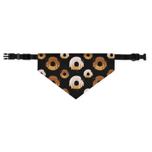 Donuts // Black - Pet Bandana Collar