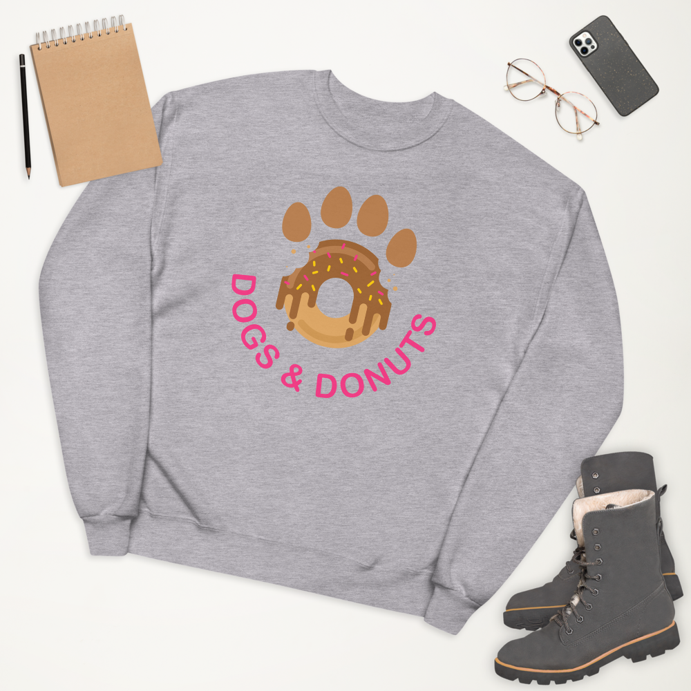 Dogs & Donuts // Chocolate - Unisex fleece sweatshirt